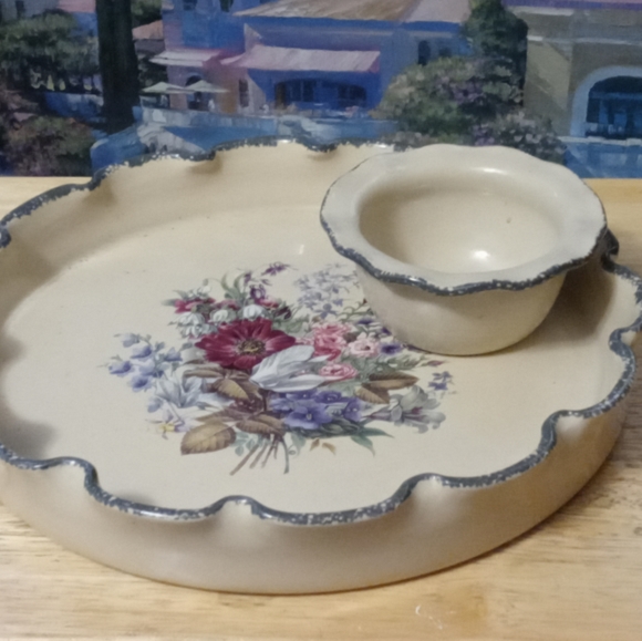 🇺🇸Home & Garden Party Chip and Dip🍜 🍱Set,Like🆕,Nice Gift Made in USA 2002 - Picture 7 of 16